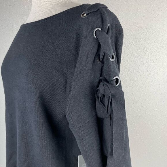 NWT Vince Camuto Black Three Quarter Sleeve Sweater Tip Size S - Picture 2 of 6